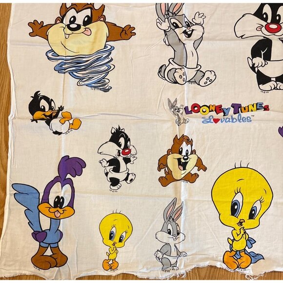 Vintage Looney Tunes Lovables 100% Cotton Fabric Panel - Picture 4 of 11